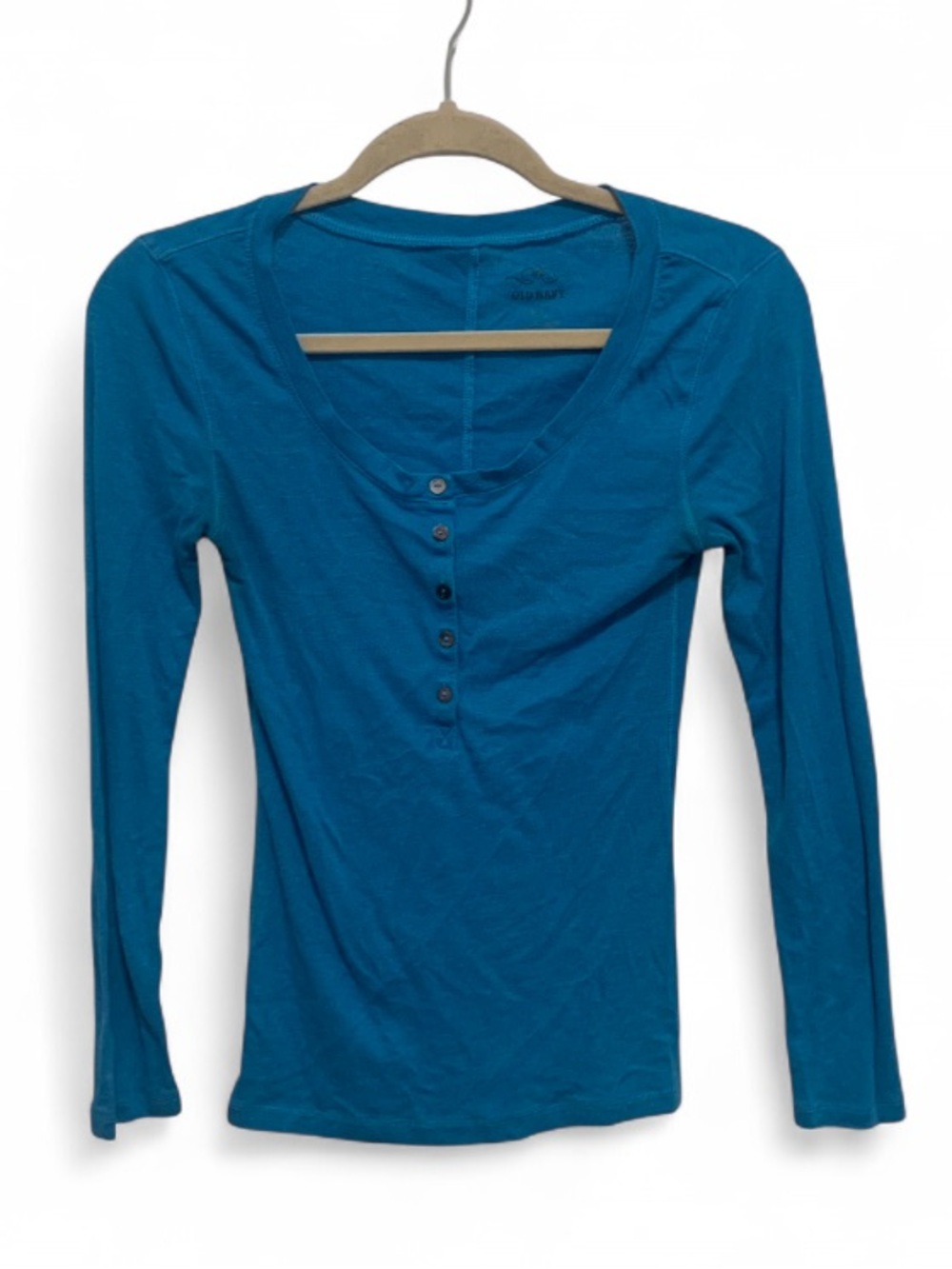 Y2K Old Navy Teal Long-Sleeve Henley Top